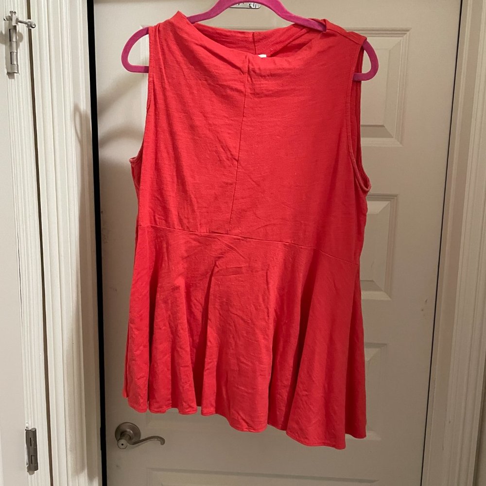 Anthropologie Deletta Red Sleeveless Top - Size XL